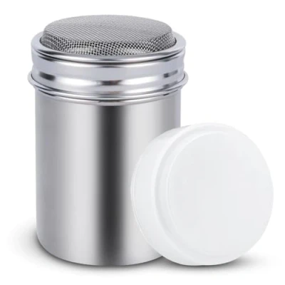 Immagine di Spargi Zucchero,Spargi Cacao in Acciaio Inossidabile Dispenser Polvere,Powdered Sugar Shaker,Spargicacao a velo Spargizucchero per Farina Setaccio di Caffè con Shaker