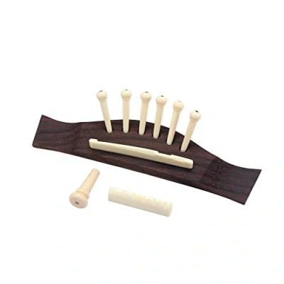Immagine di Alnicov Ponte per chitarra in palissandro di qualità, con parti plastica, capotasto, cordi