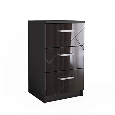 Immagine di Vicco comodini camera da letto Irma, Nero lucido, 37.6 x 66 cm