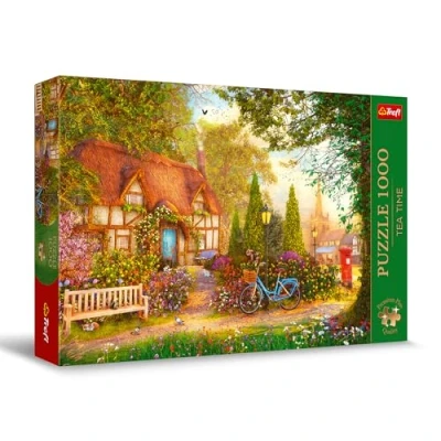 Immagine di Trefl Premium Plus Quality Puzzle Tea Time: Casetta con tetto in paglia 1000 Pezzi, Serie di Immagini Nostalgiche Dipinte,per Adulti e Bambini a partire dai 12 Anni