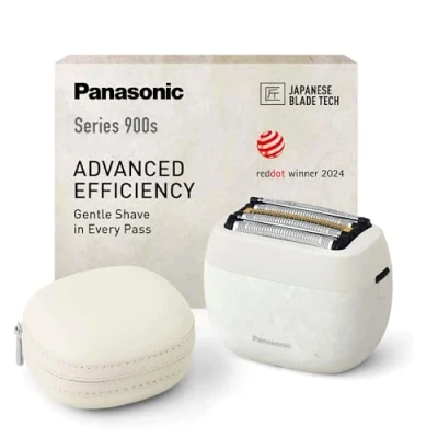 Immagine di Panasonic ES PV6B W803 Serie 900s Shaver, Rasoio Elettrico da Uomo Wet &amp; Dry a 5 Lame, Sensore Barba Reattivo, USB C, Custodia, NAGORI® Bianco Marmo