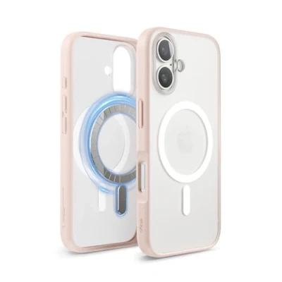 Immagine di elago Cover Magnetica Trasparente Ibrida Custodia Compatibile con iPhone 16 6.1&quot; MagSafe, Tecnologia PC + TPU, Paraurti Antiurto (Matt Fragola)