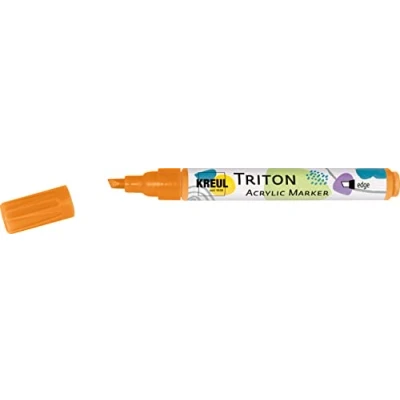 Immagine di Kreul 17862 Pennarello Triton, Arancione Fluorescente, Punta a Cuneo, Larghezza del Tratto da 1 4 mm Circa, Acrilico per disegnare su Carta, Legno, Pietra e Molto Altro, Orange, Medium