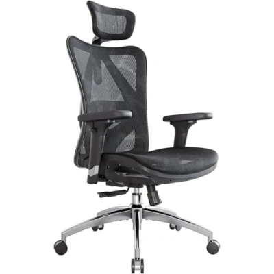 Immagine di SIHOO Sedia ergonomica da ufficio per computer schienale alto regolabile 3D traspirante con braccioli e supporto lombare moderno