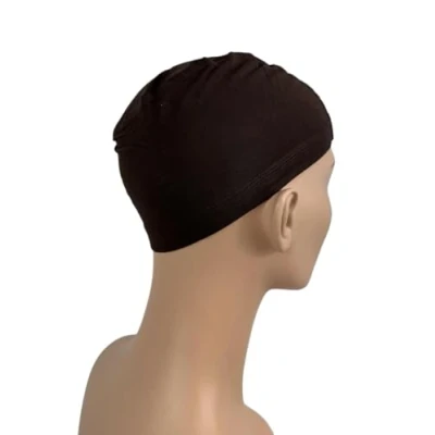 Immagine di LUTTMANN® parrucche in bambù Wig Cap protezione per la testa, colore marrone scuro, indossabili sotto capelli veri, sintetiche, fazzoletti, cappucci, turbanti o caschi da