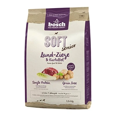 Immagine di bosch HPC SOFT Senior Capra &amp; Patata Cibo per Cani semi umido anziani nutrizionalmente sensibili di tutte le razze Proteina unica Senza cereali 1 x 2500 g