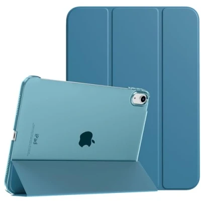 Immagine di TiMOVO Cover Custodia Compatibile con iPad 10 Generazione 10,9&quot; 2022, Retro in PC Rigido Semi Trasparente, Funzione di Auto Sveglia/Sonno, Blu Pavone