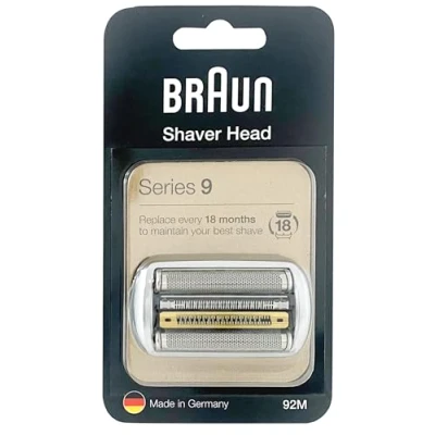 Immagine di Braun Series 9, Rasoio Elettrico Uomo Testina di Ricambio, Compatibile con I Rasoi Rasatura Ottima ed Efficiente, Lame Flessibili, Uso a Secco o Sotto Acqua, 92M Cromato