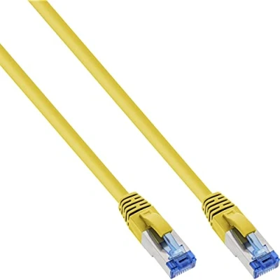 Immagine di InLine 21634 Cavo Patch Lan, S/Ftp, Cat.6A, 500Mhz, Guaina Halogenfree, 0.5 m, Giallo