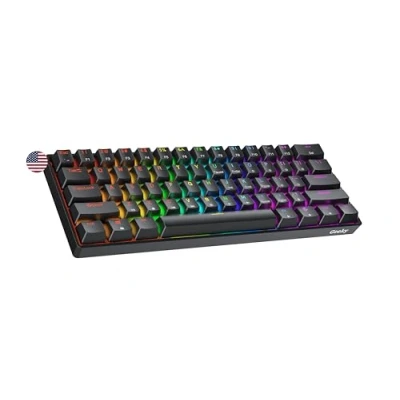 Immagine di Geeky GK61 SE 60% Tastiera da Gioco Meccanica 61 Tasti Multi Colore RGB LED Retroilluminati per Gaming su PC/Mac ANSI US Americana (Nero, Mechanical Blue)