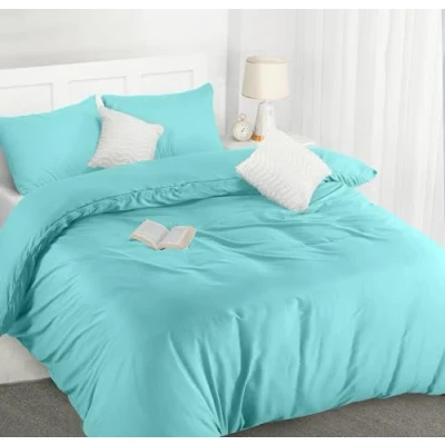 Immagine di Utopia Bedding Copripiumino Una Piazza e Mezza Microfibra 200x200cm + Federe 50x75cm Blu Spa
