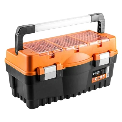 Immagine di NEO TOOLS 84 105 Valigia(etta) attrezzi 271 547 278 con impugnatura, cassetta assortimento arancione, nero
