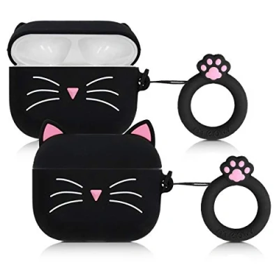 Immagine di kwmobile Custodia per Apple AirPods Pro Cover Protezione Resistente Auricolari Wireless in Silicone Antigraffio gatto
