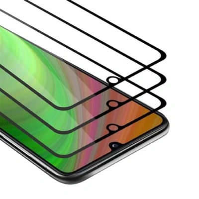 Immagine di Cadorabo 3x Pellicola Protettiva copertura completa compatibile con Samsung Galaxy A31 in TRASPARENTE NERO Pacco di 3 Vetro protezione del display durezza 9H compatibilità 3D touch