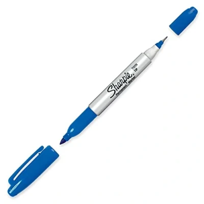 Immagine di Sharpie Twin Tip permanent Marker, Fine/Ultra Fine Point, Blue, Sold as 1 Each, SAN32203