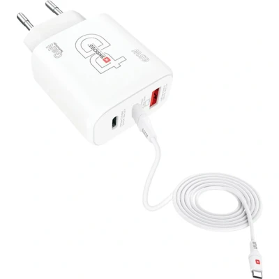 Immagine di Skross Power Charger 65W PD GaN Combo+ EU Caricatore USB Ambiente interno Corrente di uscita max. 3.25 A Presa 2.0, C® Num. uscite: 3 x