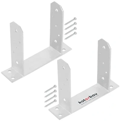 Immagine di KOTARBAU® 2 supporti per pali da 160 mm, TT in acciaio zincato a caldo, ancoraggio, legno, di metallo, base quadrati