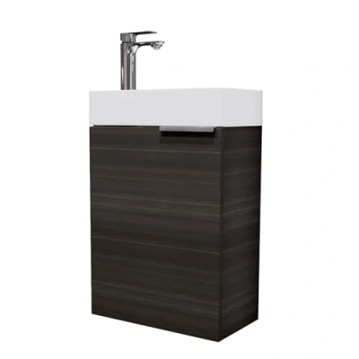 Immagine di Planetmöbel Lavabo con mobiletto 40 cm Bagno WC ospiti, Antracite