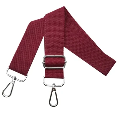 Immagine di Tracolle per Borsa Donna Tracolla Regolabile Cinghie Larga 3.17cm con Argento Moschettoni, Borsette, Crossbody Ricambio Borsa, Vino Rosso