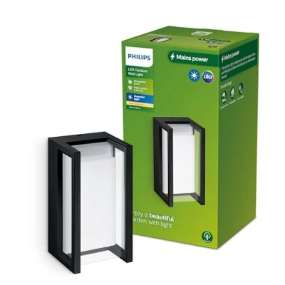 Immagine di Philips Pyrona 8720169266711 Lampada da parete per esterni a LED (monocolore) 12 W Nero