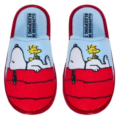 Immagine di Peanuts Snoopy Pantofole per donne adolescenti ragazze slip on aperto indietro muli Sliders Woodstock caldo casa scarpe, Multi, 37 EU