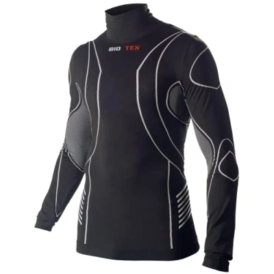 Immagine di Biotex Lupetto Hightech per Ciclismo e Running, Intimo Tecnico Sportivo, Maglia Termica con 4 Zone di Compressione, Nero, Taglia II (M/L)
