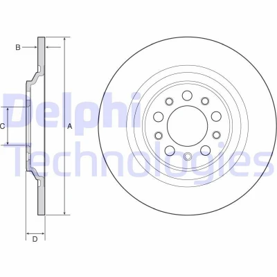 Immagine di DELPHI BG4961C Disco freno 320 12 5 pieno rivestito non trattato senza cuscinetto ruota, anello sensore ABS JEEP: Cherokee V