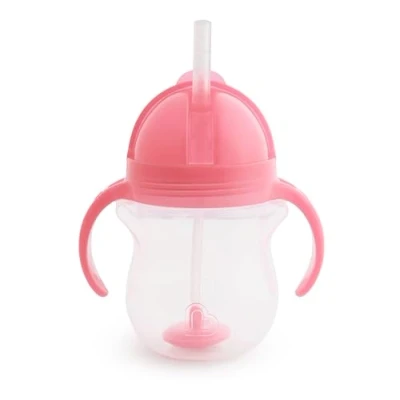 Immagine di Munchkin Click Lock Tip &amp; Sip Straw Cup, Baby Toddler Sippy Cups with Straw, BPA Free Non Spill Cup,Weighted Childrens Cups, Bottle, Trainer Cup (7 oz/207 ml, Pink)