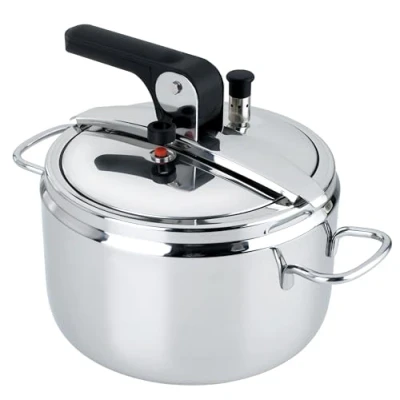 Immagine di Barazzoni Pentola a Pressione Modello Basic, ø22cm, capacità 5lt, Induzione, Made in Italy, Acciaio Inox 18/10, Argento, 22 cm