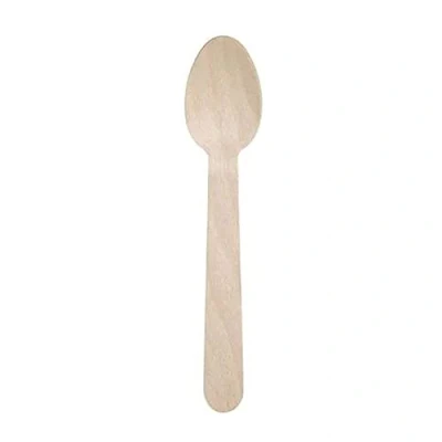 Immagine di Tessera Bio Products QA1014FSC Cucchiaio ovale in legno, lunghezza 14 cm, confezione da 100 pezzi