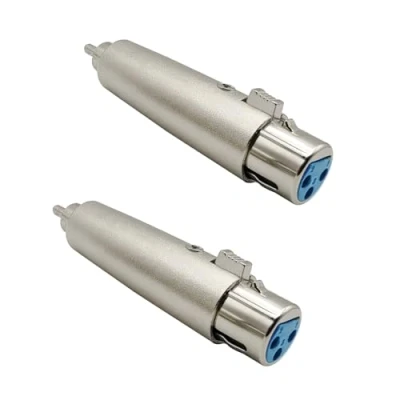 Immagine di iYueMps 2 pezzo Adattatore XLR Mono 3 Pin Maschio RCA Femmina a Adatto per mixer, microfoni, amplificatori, equalizzatore, tastiere, chitarre, pianoforte elettrico, ecc