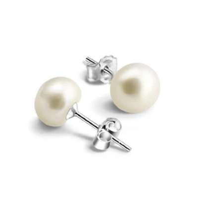Immagine di Infinite U Orecchini da donna in argento Sterling 925, con perle 8 a 9 mm, colore: Rosa/Bianco e Argento, bianco, cod. IUb00023