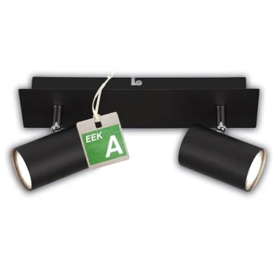 Immagine di Briloner EEK A lampada da soffitto LED orientabile, 3000K bianco caldo, 2W ciascuno, 450 lumen circa 50.000h luce, soffitto, lampada, 29 cm, nero