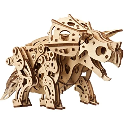 Immagine di UGEARS Triceratops Puzzle 3D in Legno da Costruire Meccanico Dinosauro Modellini Montare con Movimento Realistico Ideale per Fan di Modellismo e
