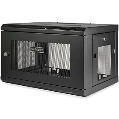 Immagine di StarTech.com Armadio Rack 19&quot; 6U a Muro Server Profondo 38 cm per Switch e Dispositivi di Rete/AV/IT Dati con Ripiano Ventilato Nastro Strappo inclusi Assemblato (RK616WALM)