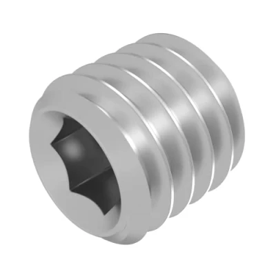 Immagine di Grano SECCARO con punta conica M6 x 6 mm, acciaio inox V2A VA A2, DIN 913 / ISO 4026, esagono incassato, 20 pezzi