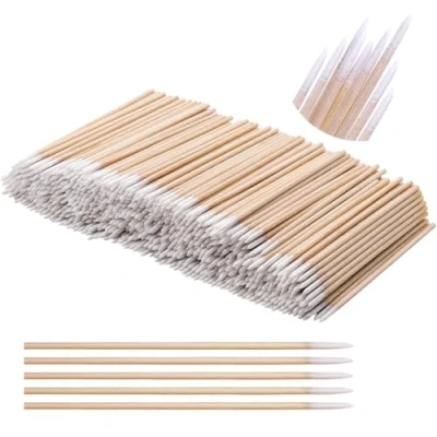 Immagine di 800 Pezzi Tamponi di Cotone Appuntiti, con Punta Precisione Bastoncini Legno, Applicatore in per Tatuaggio, Estensione Delle Ciglia 10 cm