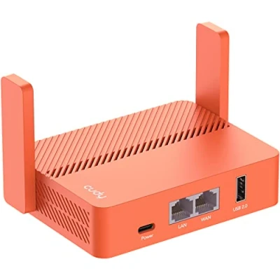 Immagine di Cudy AC1200 Router da viaggio Wi Fi tascabile, extender/ripetitore per reti pubbliche e alberghiere, WISP, client server VPN, USB, TR1200