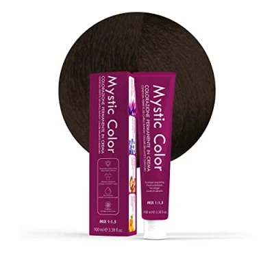 Immagine di Mystic Color Colore Castano Scuro 3 Tinta per Capelli Colorazione Professionale in Crema a Lunga Durata Con Cheratina Idrolizzata, Olio di Argan e Calendula 100 ml