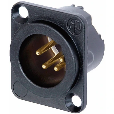 Immagine di Neutrik NC4MD LX B Connettore XLR Spina a pannello contatti diritti Numero Poli (num): 4 Nero 1 pz.