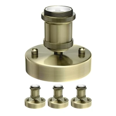 Immagine di ledscom.de 4 pezzi Plafoniera/porta lampada RETRA, oro opaco, 1x E27 max. 60W