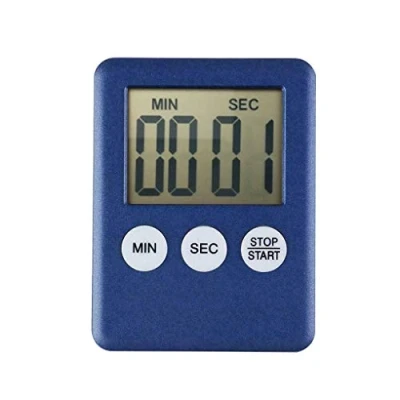 Immagine di Timer digitale da cucina, con conto alla rovescia, schermo LCD, sveglia, gadget blu scuro