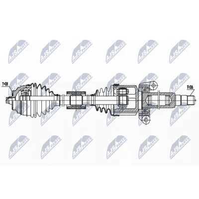 Immagine di NTY NPW BM 188 Albero motore / Semiasse Assale anteriore Dx 903mm Cambio manuale BMW: 2 Gran Tourer