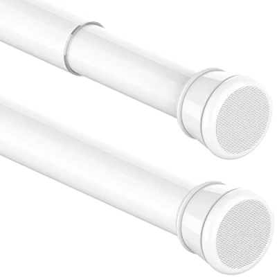 Immagine di Bastone Tenda a Pressione Senza Forare Doccia per Pressione, Lunghezza 115 255cm(1 pezzo), Diametro 25mm,Bianco