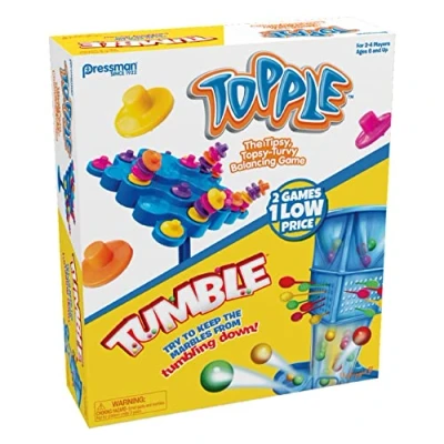 Immagine di GOLIATH COMBO SET TOPPLE&amp;TUMBLE 2 GIOCHI IN 1 GIOCO SCATOLA PER BAMBINI DAI 6 ANNI SU DI ASTUZIA SVILUPPA ABILITA&#039; STEM 4 GIOCATORI, Multicolore, 924266.006
