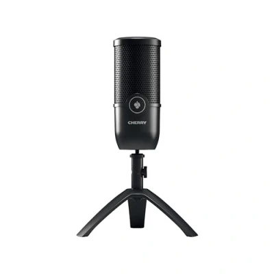 Immagine di CHERRY UM 3.0, Microfono USB per Podcast, Streaming, Home Office, Caratteristica a Cardioide, Jack Cuffie, Compatibile con PC/Mac/PS4/PS5, Nero