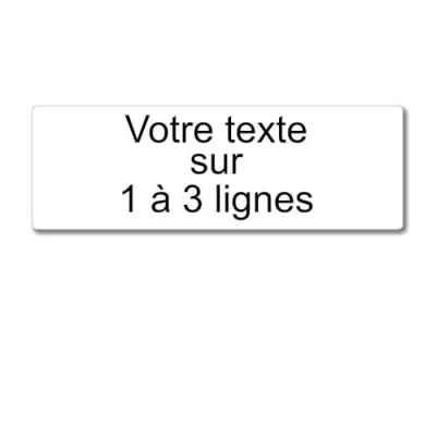 Immagine di Targhetta incisa personalizzata 1 3 linee 20 x 6,5 cm autoadesiva, colore: bianco