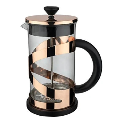 Immagine di Café Olé caffettiera Classico, finitura rame, 600 ml, 5 tazze, francese, manico resistente al calore, acciaio inossidabile, CM 06CU