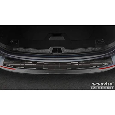 Immagine di Avisa Protezione paraurti Posteriore in Acciaio Inox Nero Compatibile con Volvo V60 II 2018 incl. Cross Country