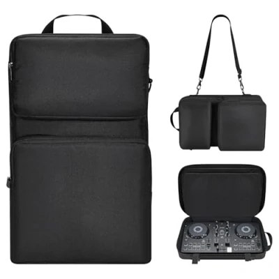 Immagine di Growalleter Borsa da viaggio per DJ AlphaTheta DDJ FLX2, custodia Pioneer FLX2/DDJ 200/DDJ WeGO4, protettiva portatile Hercules Inpulse 200/Inpulse200 MK2 38,5 x 24,5 6,5 cm